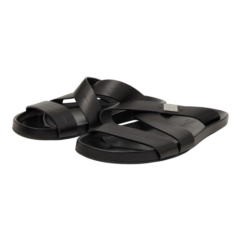 Louis Vuitton Pioneer Line Sandals 7 Black Leather