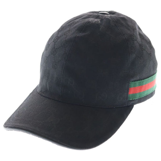 Gucci GG Canvas Logo 6 Panel Baseball Cap Black