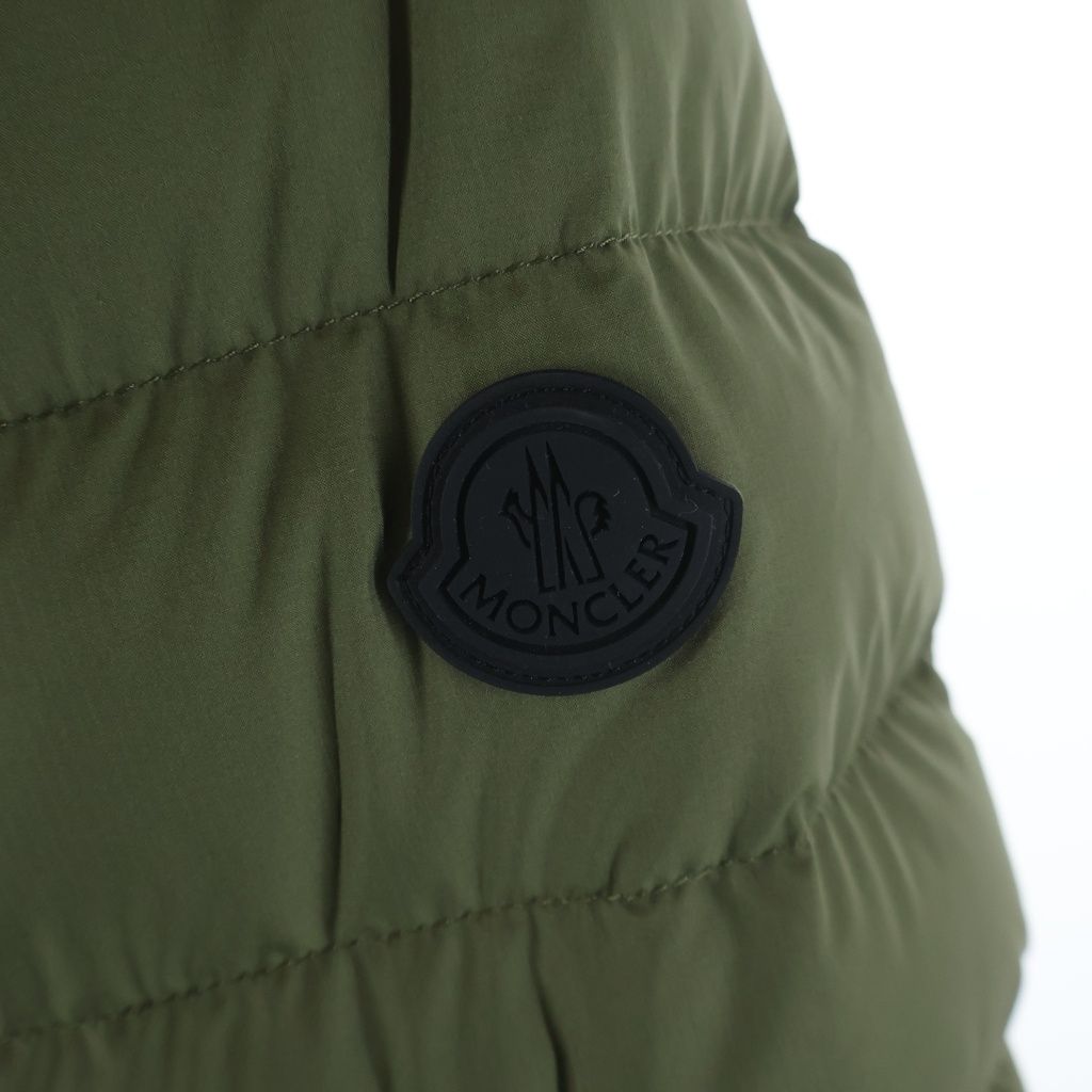 Moncler Oise Down Jacket Arm Logo Patch Zip Up Green — view 5