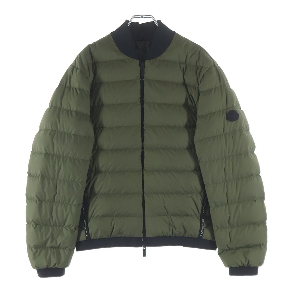 Moncler Oise Down Jacket Arm Logo Patch Zip Up Green
