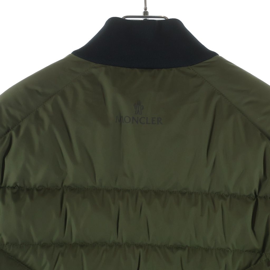 Moncler Oise Down Jacket Arm Logo Patch Zip Up Green — view 4