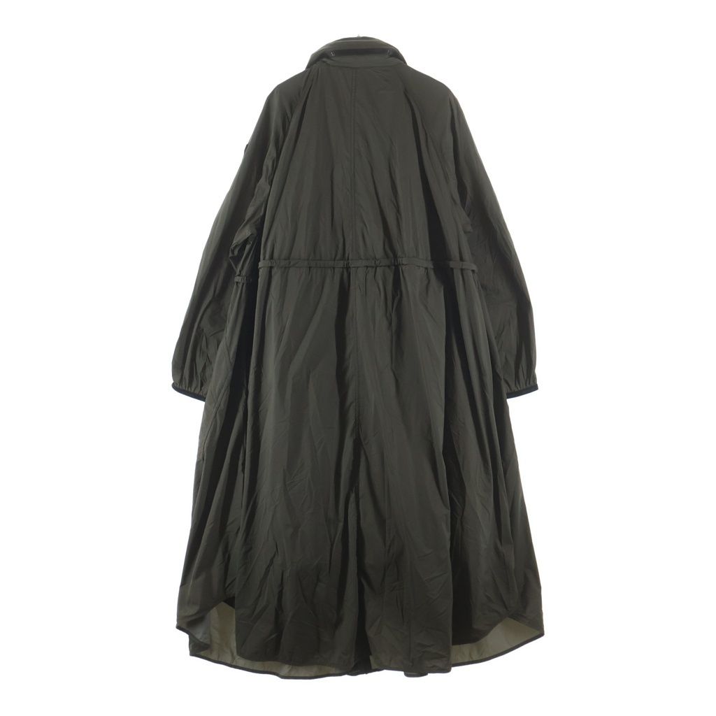 Moncler Lin Hooded Zip Up Long Mod Coat Khaki — view 2