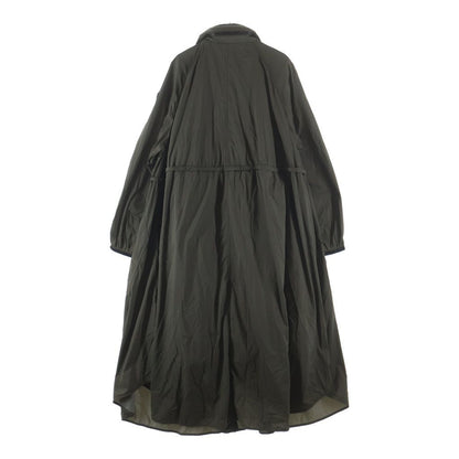 Moncler Lin Hooded Zip Up Long Mod Coat Khaki — view 2