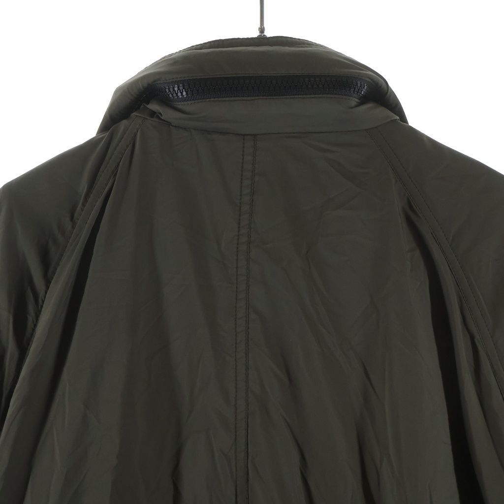 Moncler Lin Hooded Zip Up Long Mod Coat Khaki — view 4