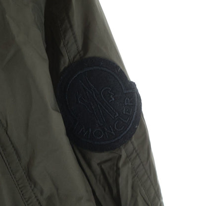 Moncler Lin Hooded Zip Up Long Mod Coat Khaki — view 5