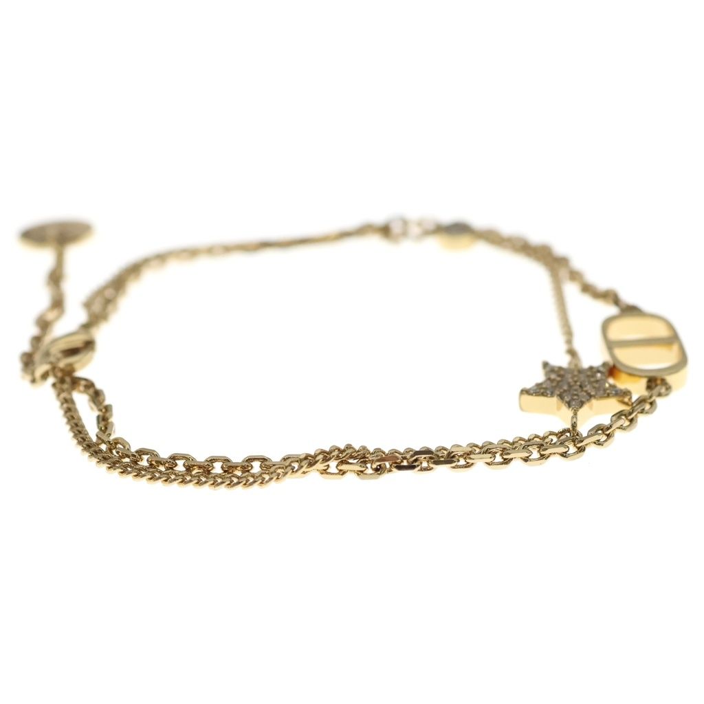 Dior CD Logo Rhinestone Bracelet Star Gold — view 3