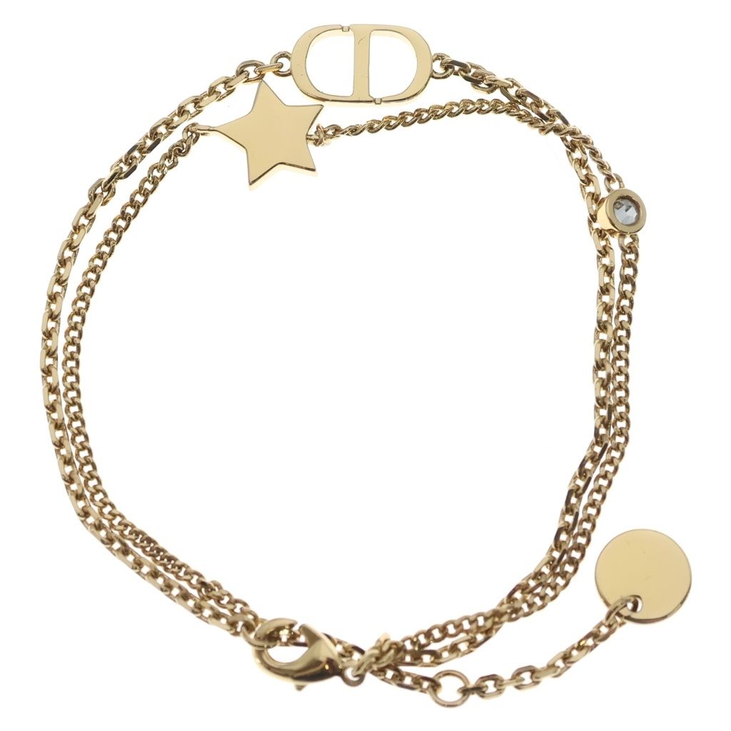 Dior CD Logo Rhinestone Bracelet Star Gold — view 2