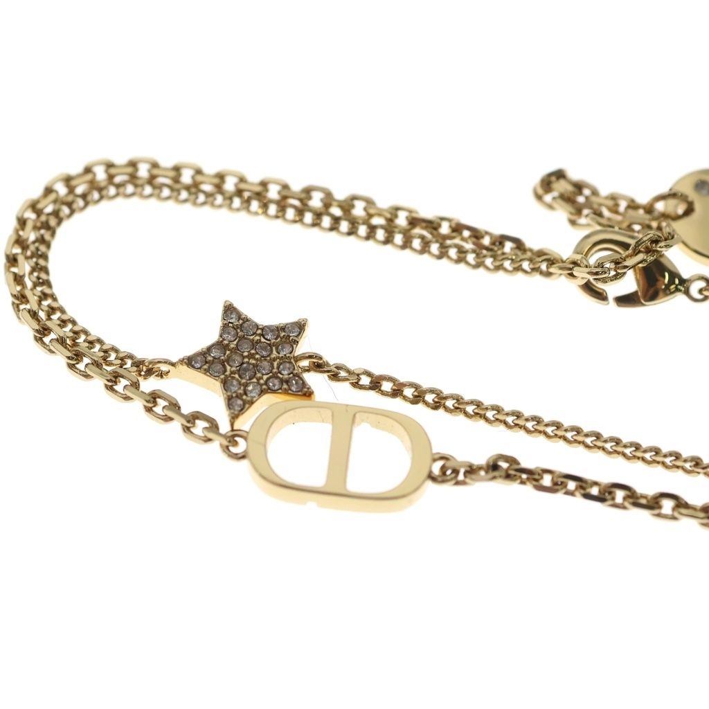 Dior CD Logo Rhinestone Bracelet Star Gold — view 5