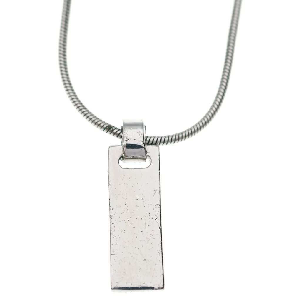 Dior Logo Bar Pendant Snake Chain Silver — view 5