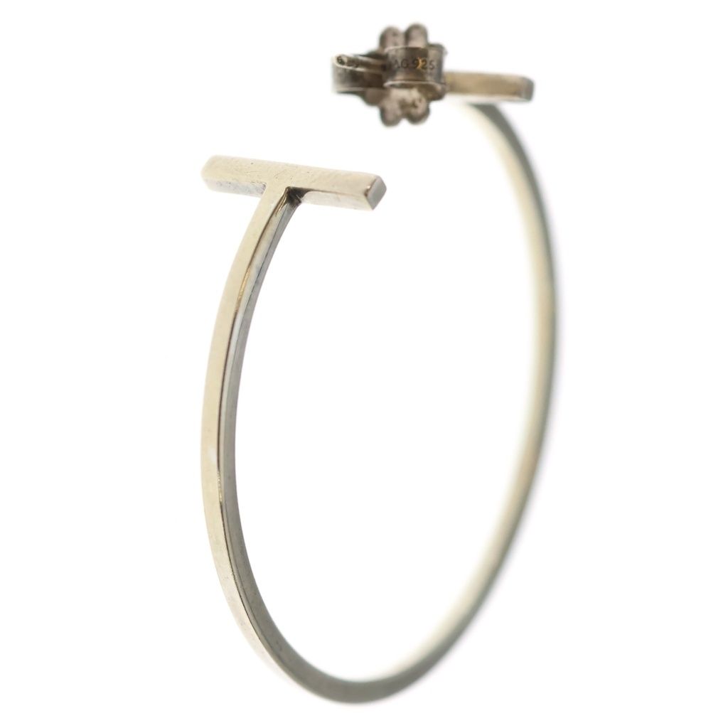 Tiffany & Co T Wire Hoop Earrings Silver — view 2