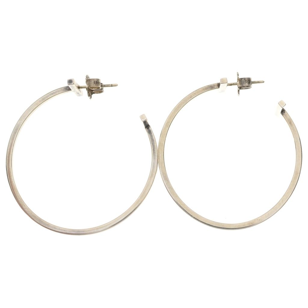 Tiffany & Co T Wire Hoop Earrings Silver — view 3