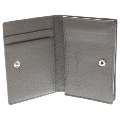 Saint Laurent Paris Tiny Wallet Logo Print Leather Bifold Gray — view 4