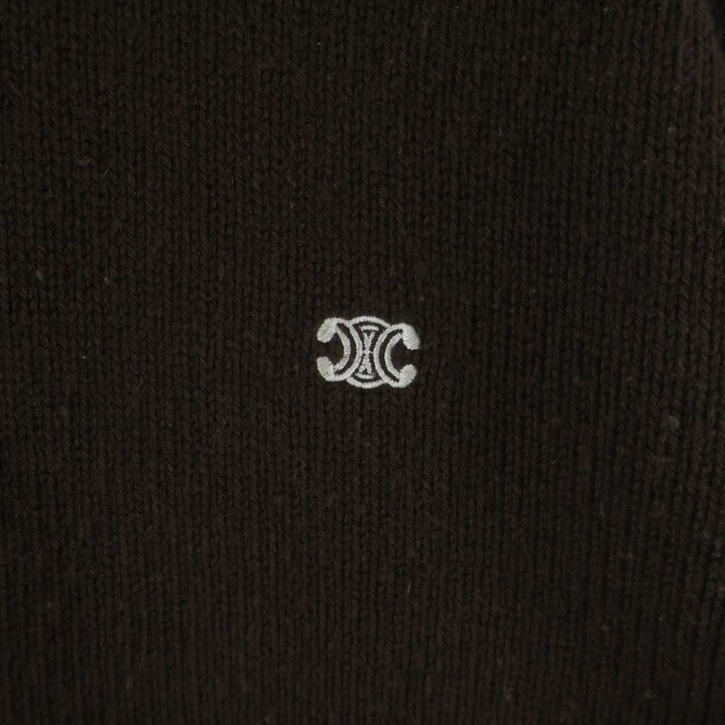 Celine Triomphe Long Sleeve Knit Brown Sweater — view 5