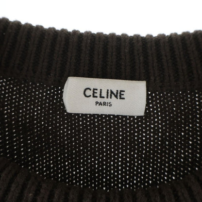 Celine Triomphe Long Sleeve Knit Brown Sweater — view 7