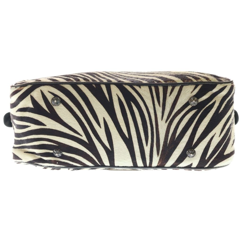 Chrome Hearts Gym Small Bag Zebra Pattern Gym Bag Small Leather Handbag White — view 4