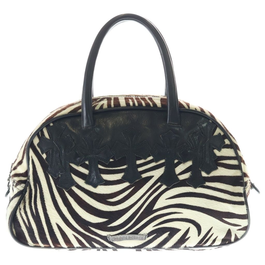 Chrome Hearts Gym Small Bag Zebra Pattern Gym Bag Small Leather Handbag White — view 2