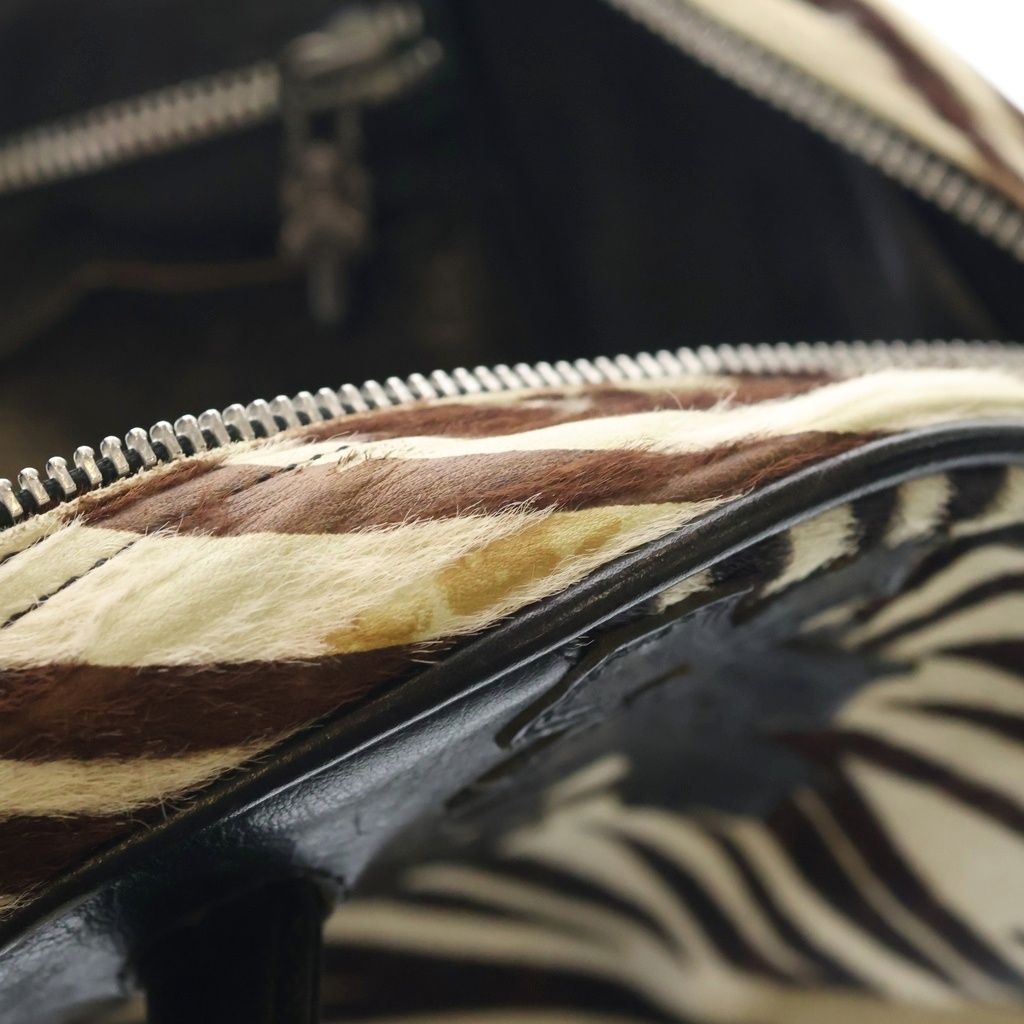 Chrome Hearts Gym Small Bag Zebra Pattern Gym Bag Small Leather Handbag White — view 6