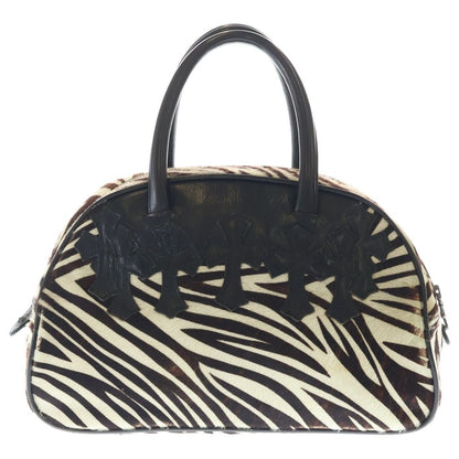 Chrome Hearts Gym Small Bag Zebra Pattern Gym Bag Small Leather Handbag White