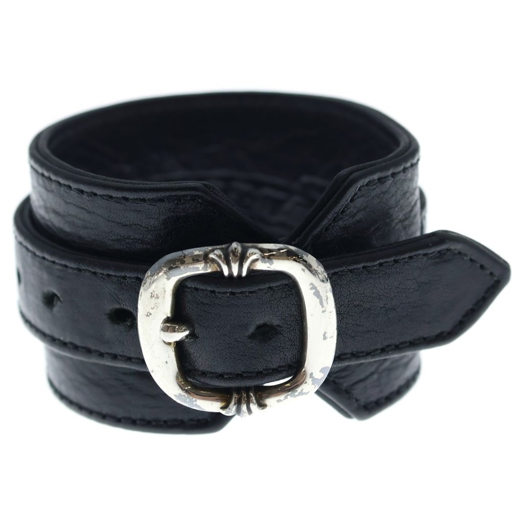Chrome Hearts RR Tiny Buckle Gunslinger Rock'n'roll Leather Bracelet Black — view 4