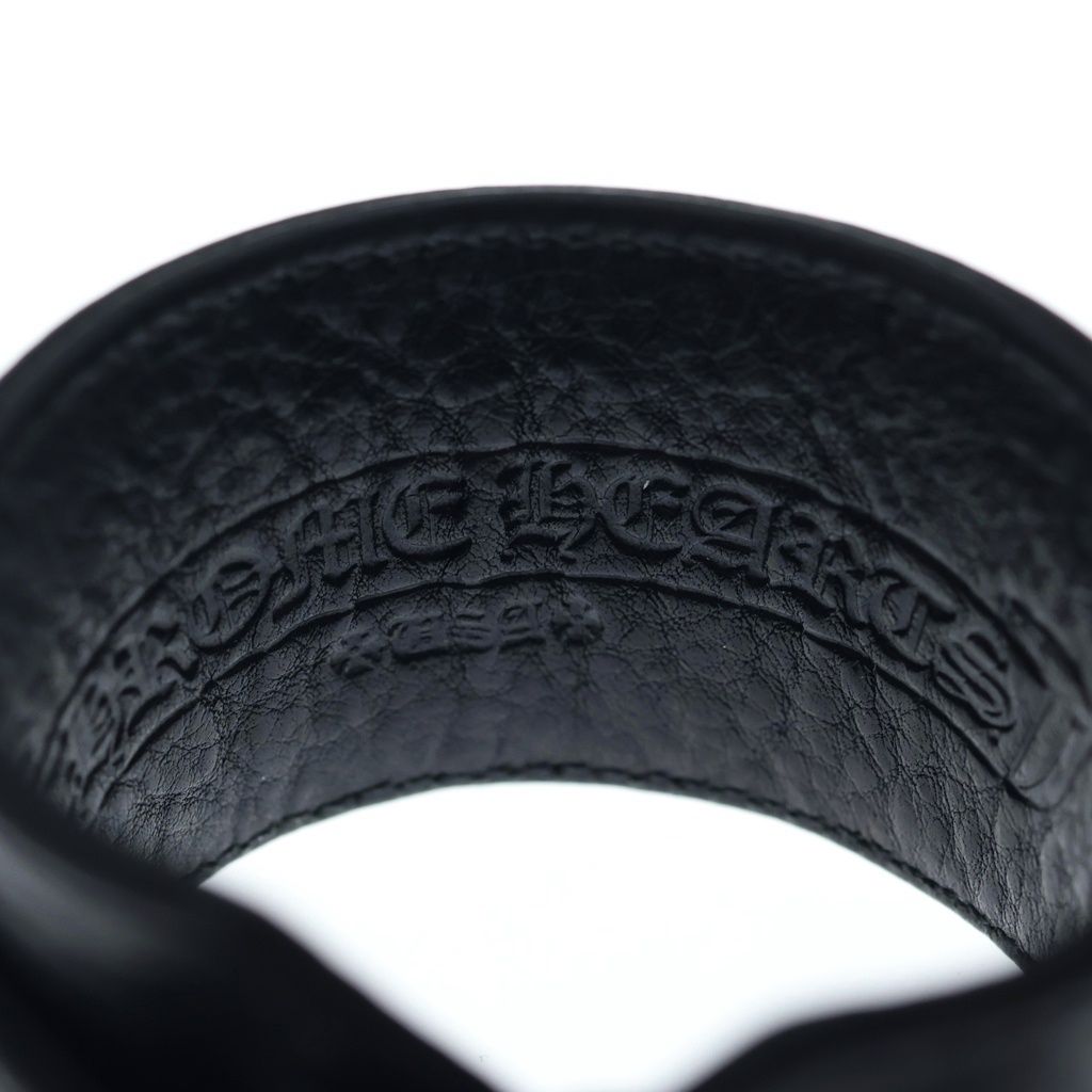 Chrome Hearts RR Tiny Buckle Gunslinger Rock'n'roll Leather Bracelet Black — view 5