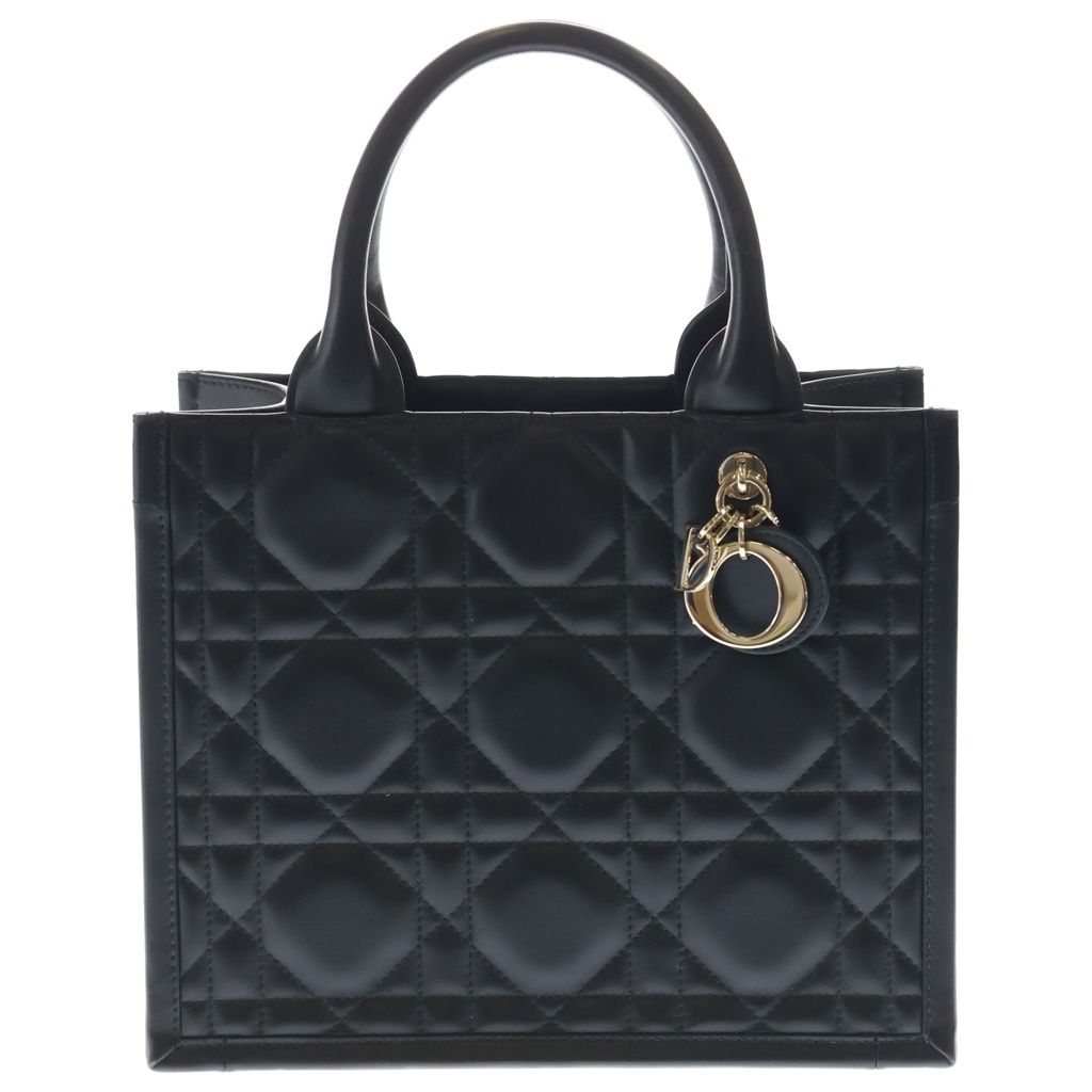 Dior Book Tote S Cannage Leather 2-Way Gold Black