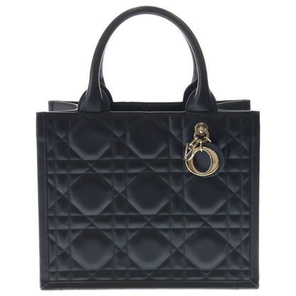 Dior Book Tote S Cannage Leather 2-Way Gold Black