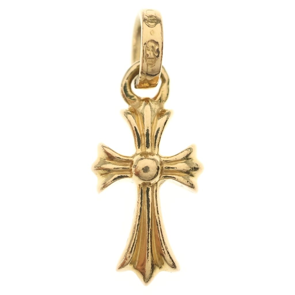 Chrome Hearts 22k Crs Baby Fat P Dia Fat Cross Pave Diamond Pendant Gold — view 2