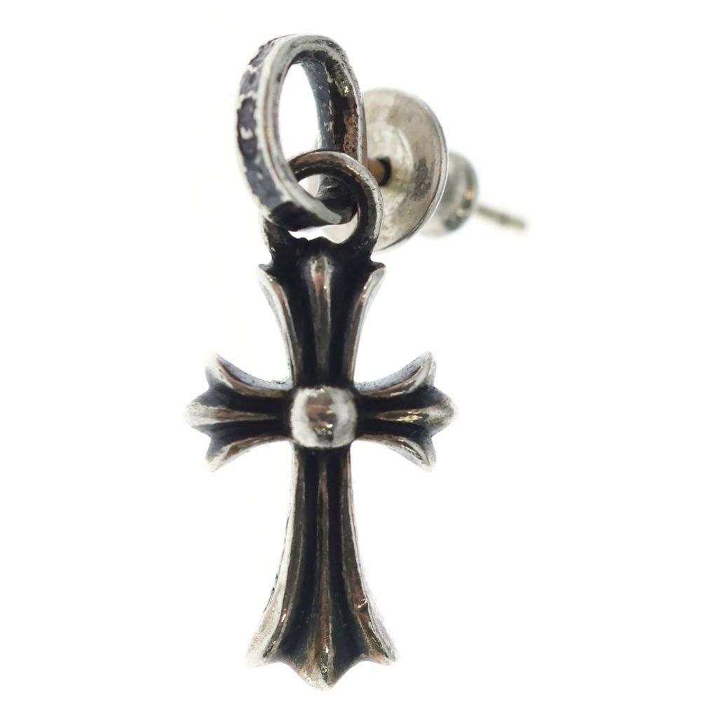 Chrome Hearts Bby Pprchn Baby Fat Cross Drop Earrings Silver