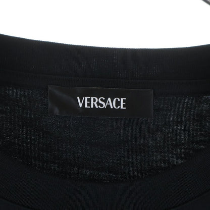 Versace Front Logo Print Crew Neck Short Sleeve T-Shirt Black — view 6