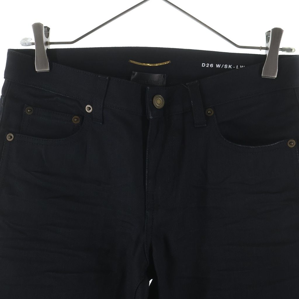 Saint Laurent Paris Skinny Denim Pants Black 26 — view 3
