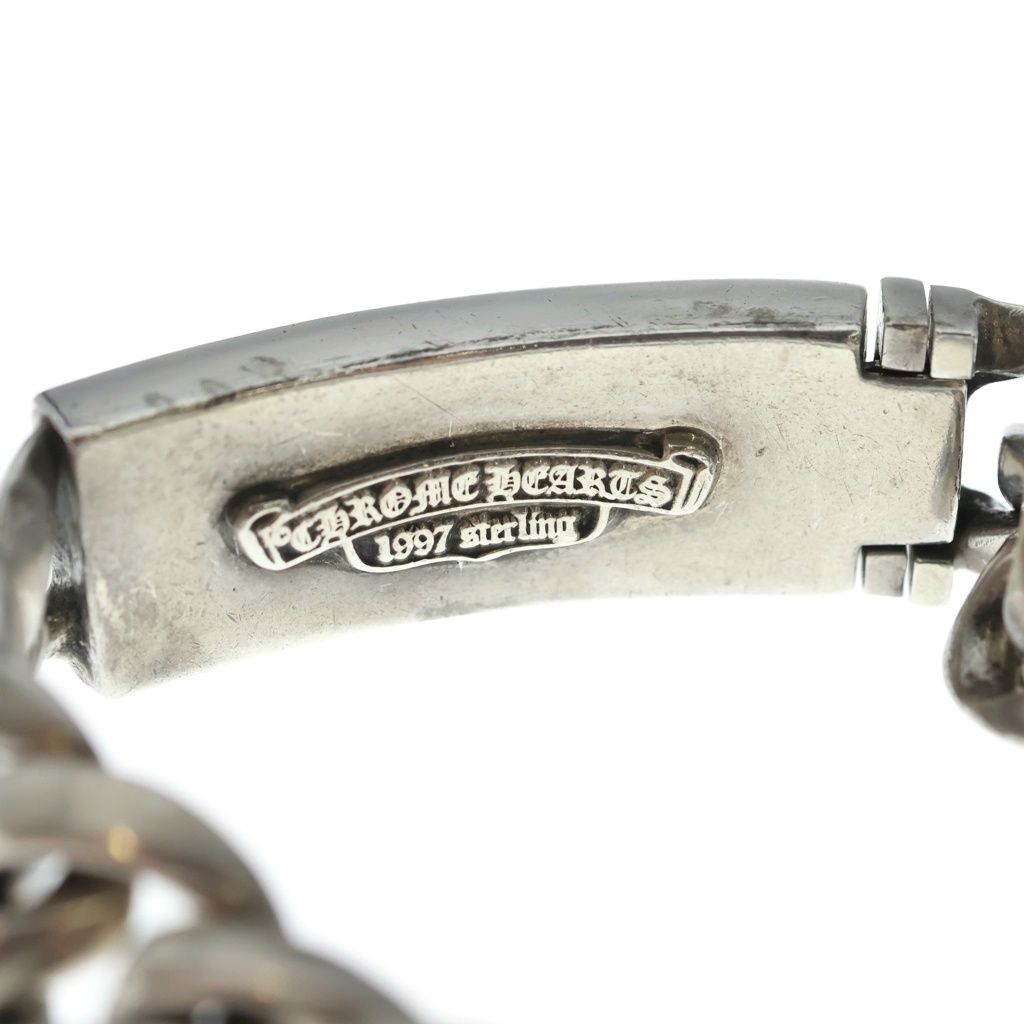 Chrome Hearts ID Floral Crs Cross ID Classic Link Bracelet Silver — view 5