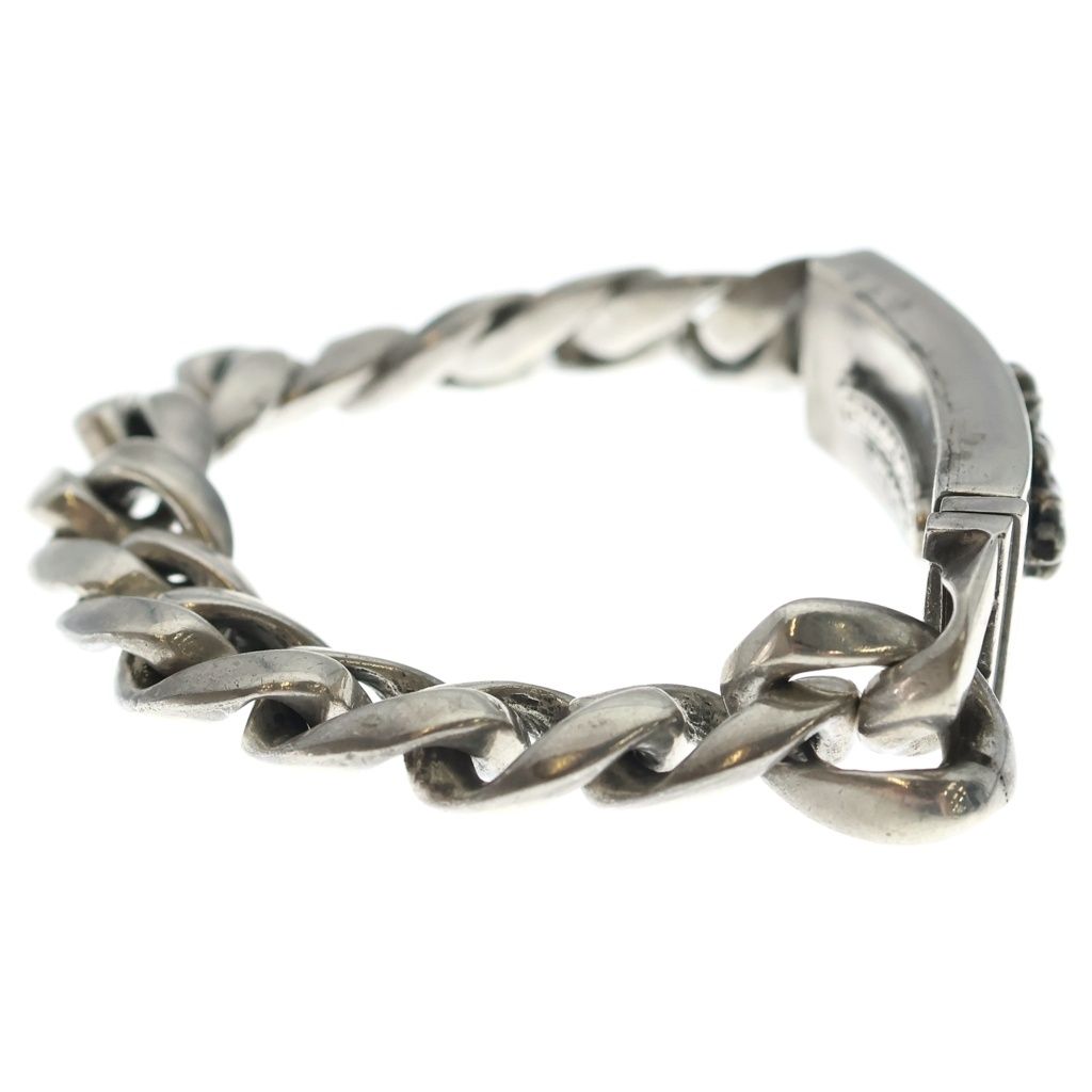 Chrome Hearts ID Floral Crs Cross ID Classic Link Bracelet Silver — view 3