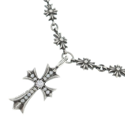 Chrome Hearts Tiny CH Pls Crs Fat Cross CH Plus Necklace Chain Pave Diamond