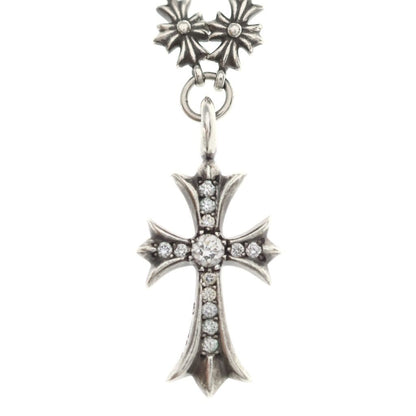Chrome Hearts Tiny CH Pls Crs Fat Cross CH Plus Necklace Chain Pave Diamond — view 3