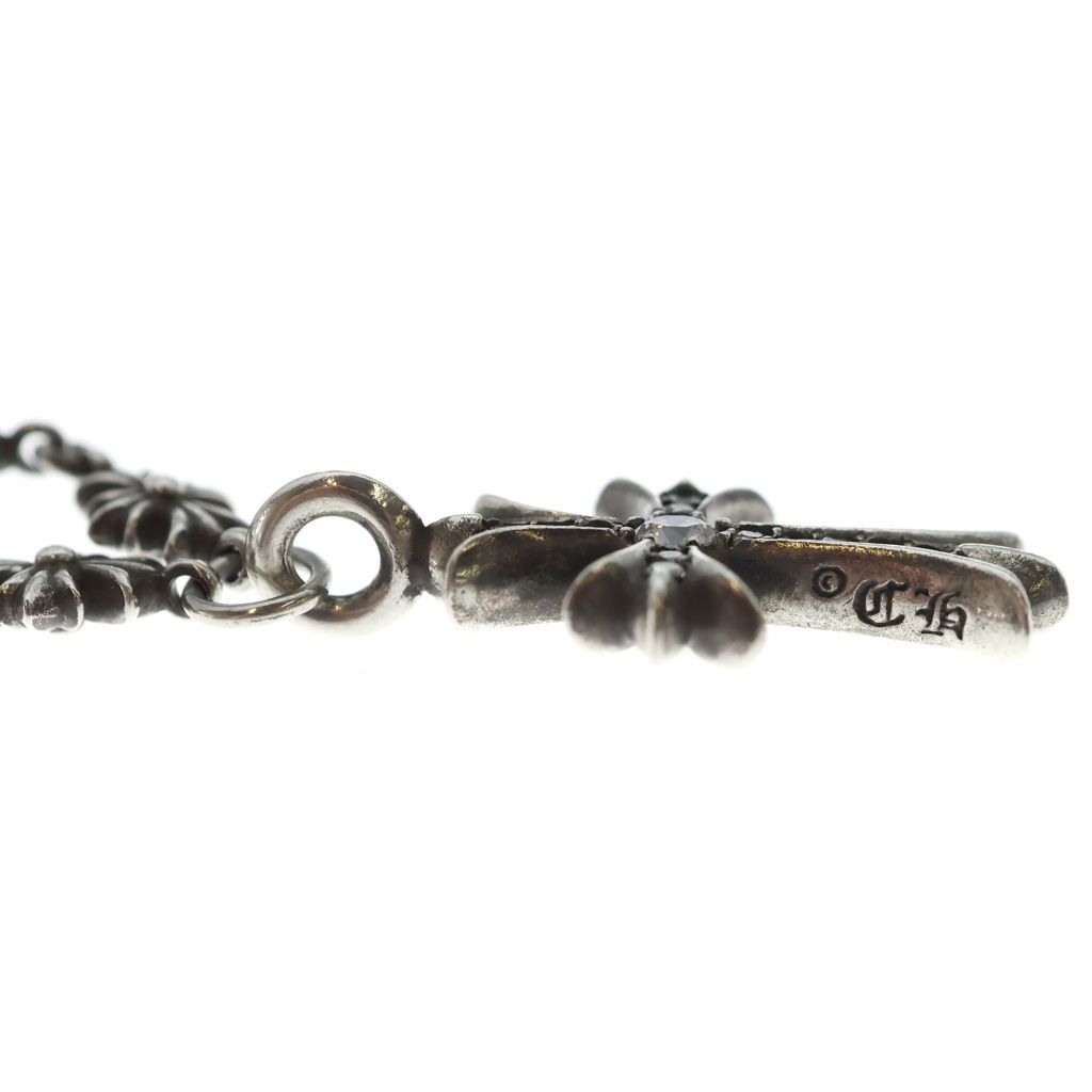 Chrome Hearts Tiny CH Pls Crs Fat Cross CH Plus Necklace Chain Pave Diamond — view 5
