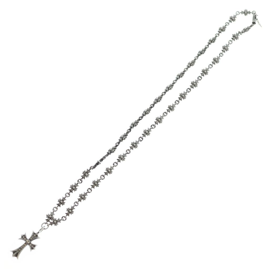 Chrome Hearts Tiny CH Pls Crs Fat Cross CH Plus Necklace Chain Pave Diamond — view 2