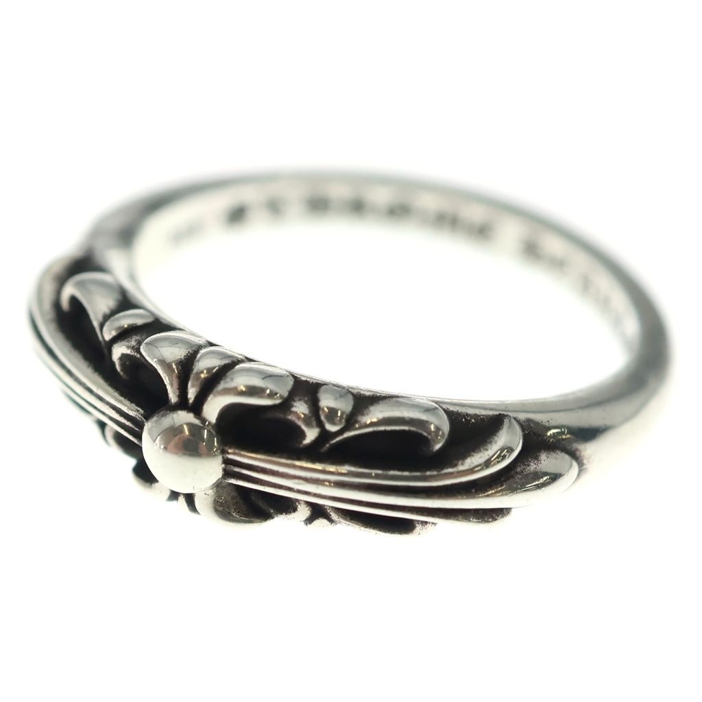 Chrome Hearts Baby Classic Floral Black Sling Silver Ring