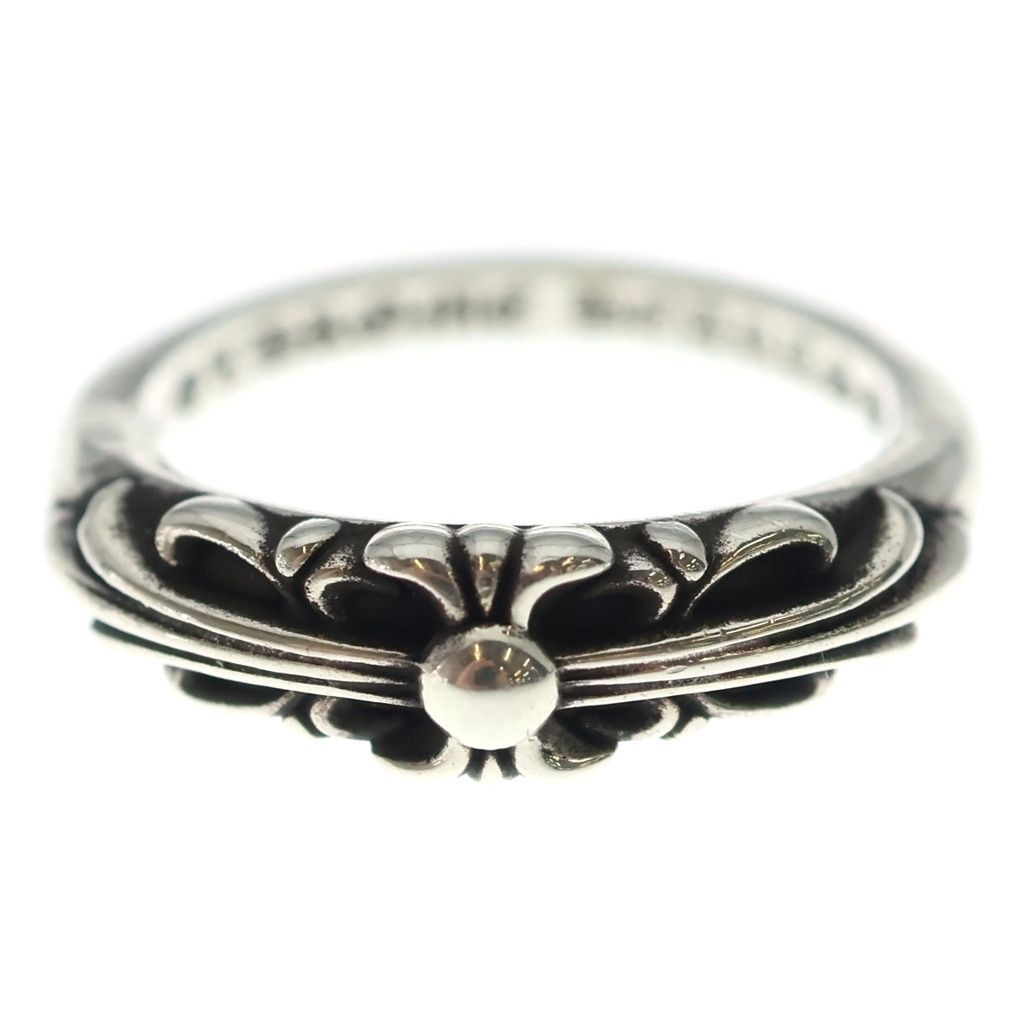 Chrome Hearts Baby Classic Floral Black Sling Silver Ring — view 4