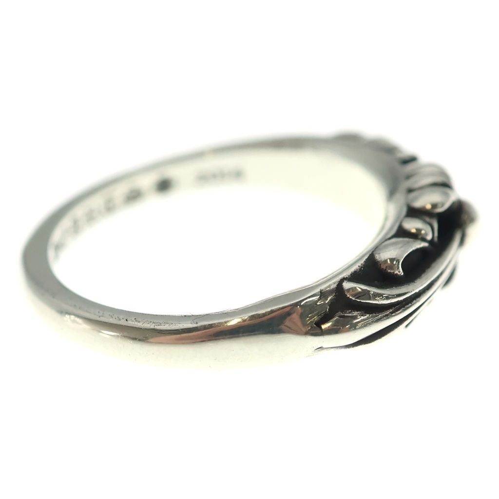 Chrome Hearts Baby Classic Floral Black Sling Silver Ring — view 3