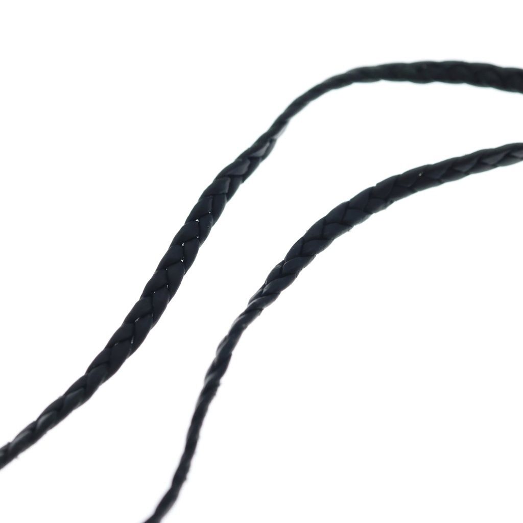Chrome Hearts Leather Braid Scroll Necklace Black Silver — view 5