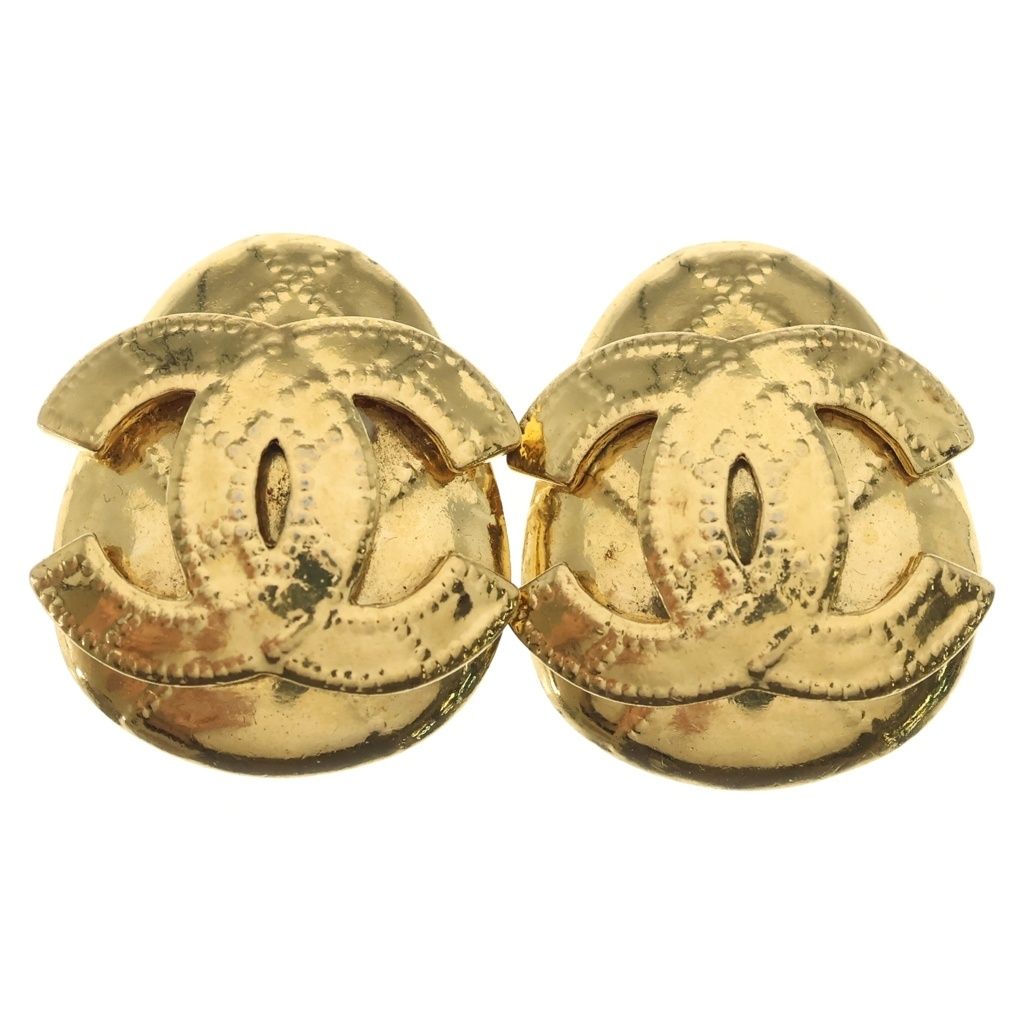 Chanel Vintage CC Logo Earrings Gold