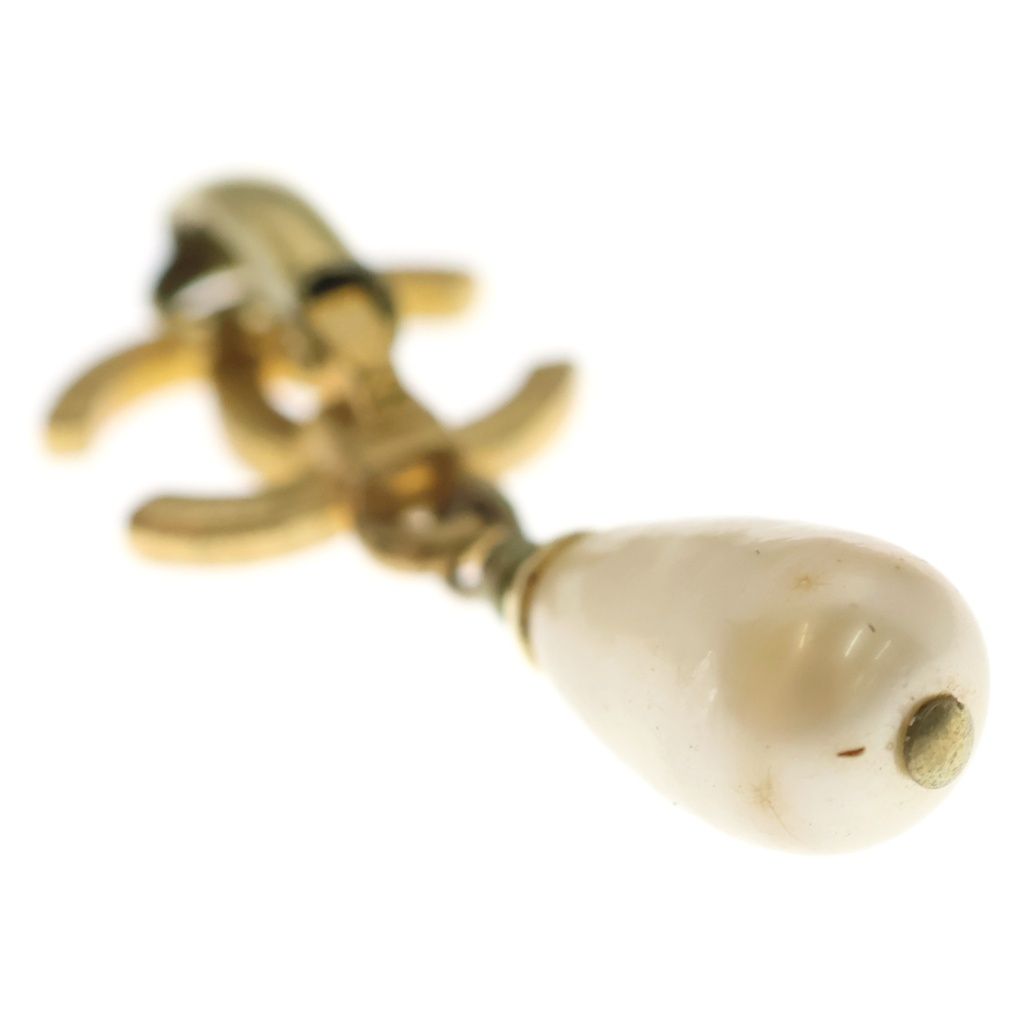 Chanel CC Logo Faux Pearl Charm Earrings Gold — view 5