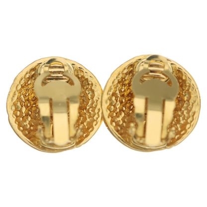 Chanel CC Logo Round Earrings Gold — view 2