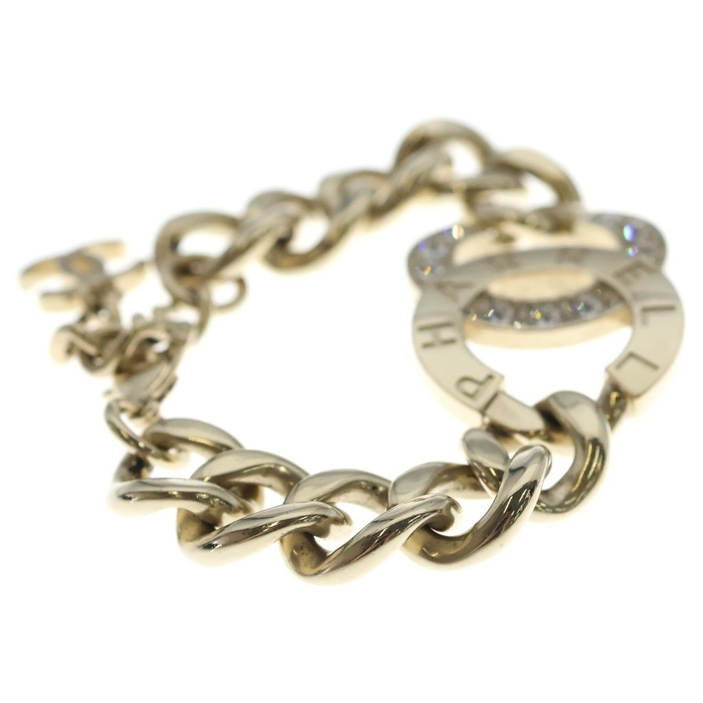 Chanel Pharrell Williams CC Logo Rhinestone Chain Bracelet Gold — view 3