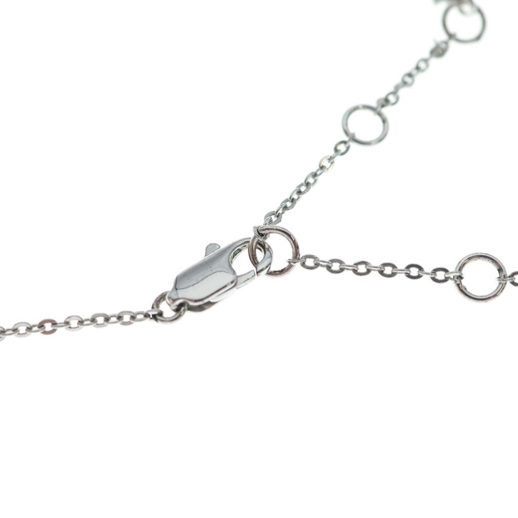 Dior Rhinestone Flower Necklace Pink Silver — view 4