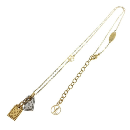 Louis Vuitton Nanogram Miniature Name Tag Pendant Chain Silver Gold — view 2