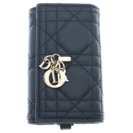 Dior My Aster Key Case My Cannage Lambskin Black Key Holder