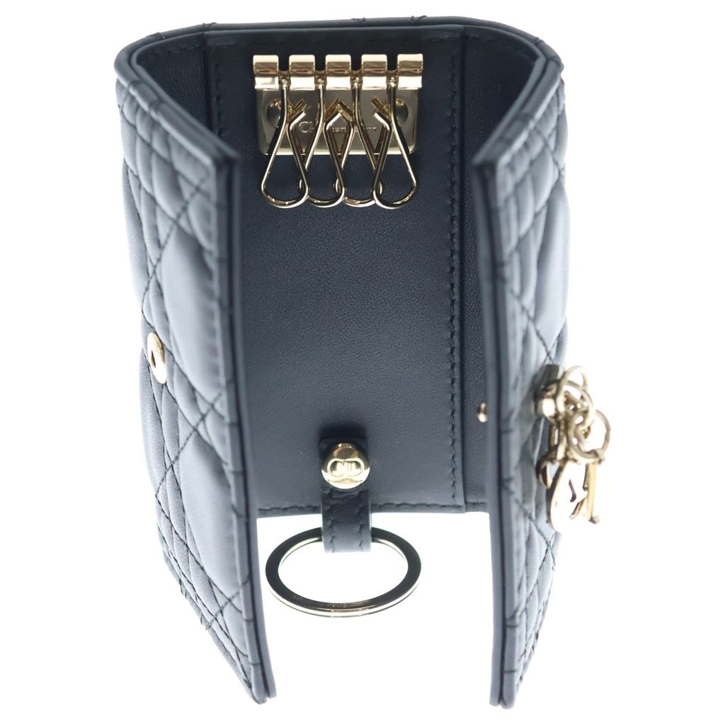 Dior My Aster Key Case My Cannage Lambskin Black Key Holder — view 4