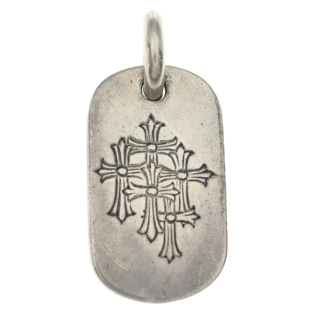 Chrome Hearts D Tag Sml Small Dog Tag Cemetery Gray Gold Silver Pendant