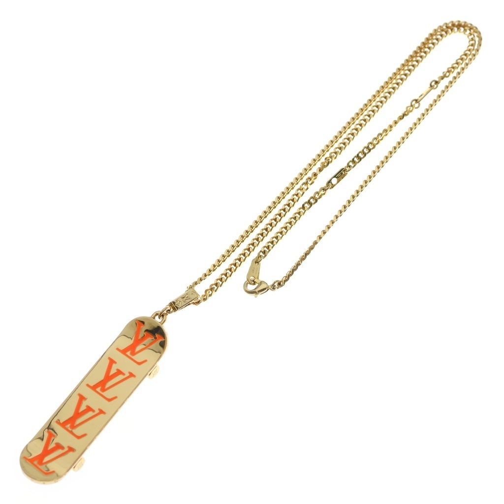 Louis Vuitton Pendant Skateboard Chain Necklace Gold — view 2